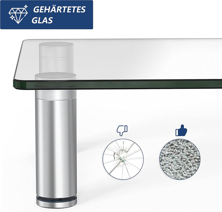 FITUEYES Transparenter Monitorständer, 38,5 cm Höhenverstellbarer Computermonitorständer für Laptop,