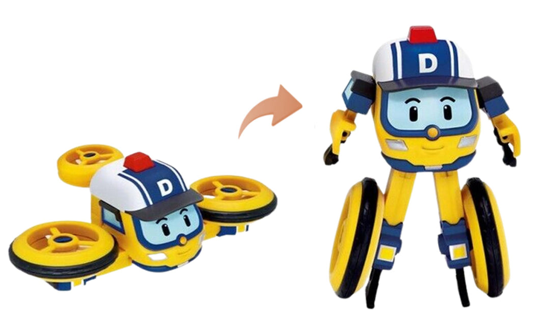 Silverlit – Robocar Poli – Drooney – 2-in-1 Transformierbare Fahrzeugfigur – Beweglicher Roboter – 1