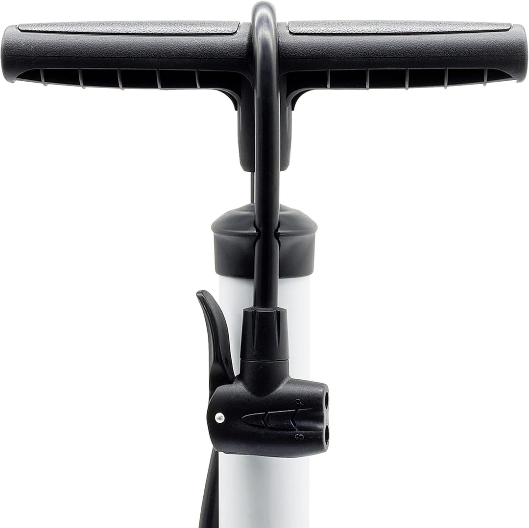 P4B | Luftpumpen mit oder ohne Manometer | Fahrradpumpe geeignet für alle Schlauchventile, Weiss = M