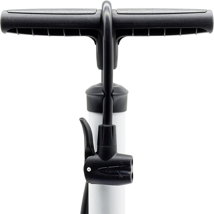 P4B | Luftpumpen mit oder ohne Manometer | Fahrradpumpe geeignet für alle Schlauchventile, Weiss = M