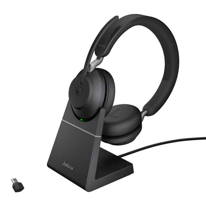 Jabra Evolve2 65 Wireless PC Headset with Charging Stand – Noise Cancelling UC Certified Stereo Head