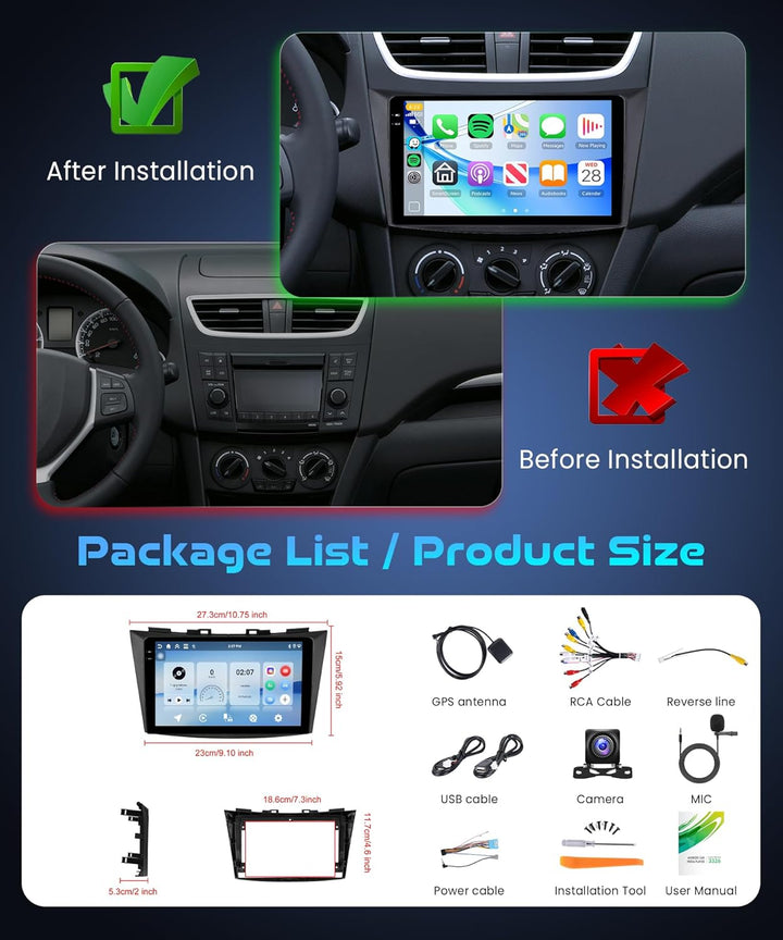 Rimoody 4G+128G Autoradio Android für Suzuki Swift 2011-2017 Suzuki Ertiga 2012-2017 9 Zoll IN-Cell