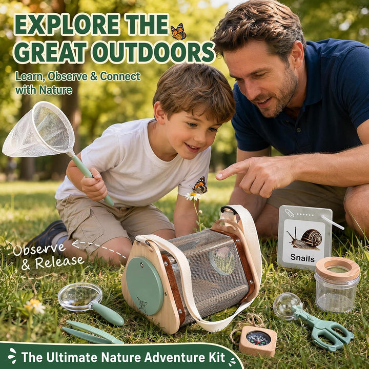 Entdecker Kit & Insektenfänger-Set, Kinder Abenteuer Entdecker Bug Set Insektenbeobachtungskäfig aus
