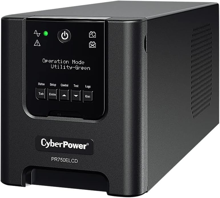 CyberPower PR750ELCDGR Line-Interactive USV Tower 750VA 675W, Sinuswellen Ausgang auch im Batteriebe