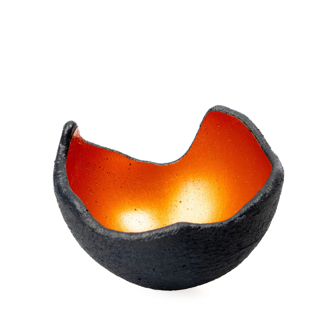 Lichtschale sundowner - S (15cm) - Beton schwarz - grau - Unikat handmade - Windlicht - Geburtstagsg