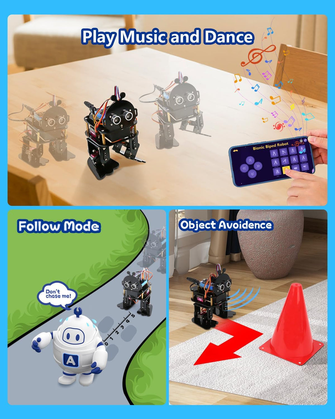 Biped-Roboter-Set, STEM-Spielzeug für Kinder im Alter von 8–12 Jahren, programmierbares Programmier-