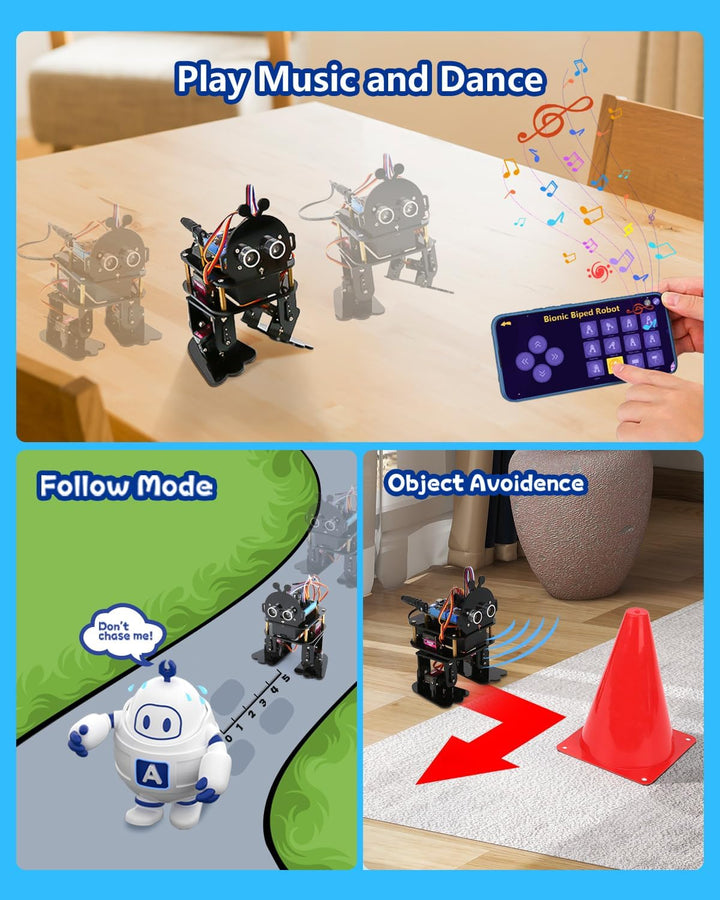 Biped-Roboter-Set, STEM-Spielzeug für Kinder im Alter von 8–12 Jahren, programmierbares Programmier-