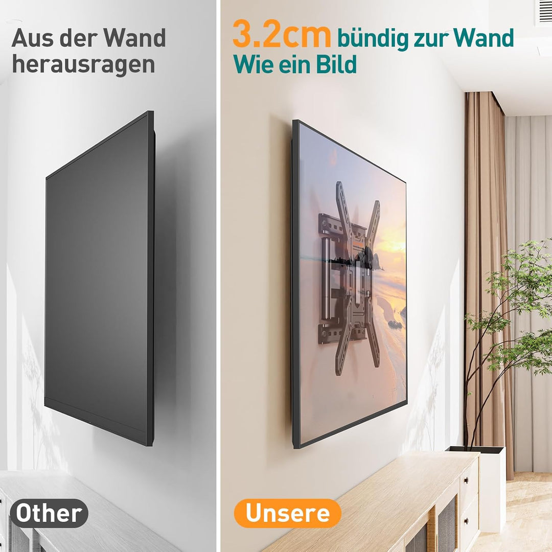 ELIVED Ultra Slim TV Wandhalterung für 26-60 Zoll Fernseher, Low Profile Wandhalterung TV schwenken