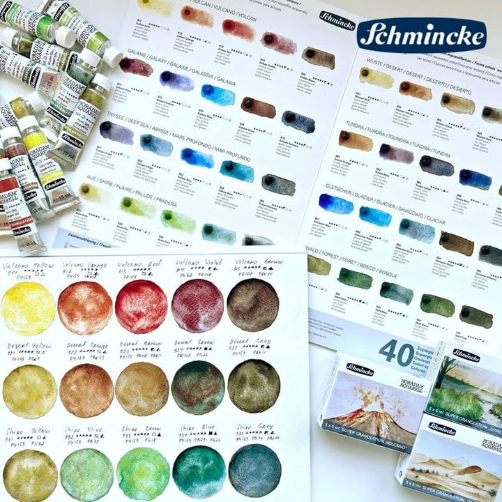 Schmincke Horodam Super Granulat für Aquarelle, extrafein, 5 x 1/2 Näpfe + 2 x 1/2 extrafein