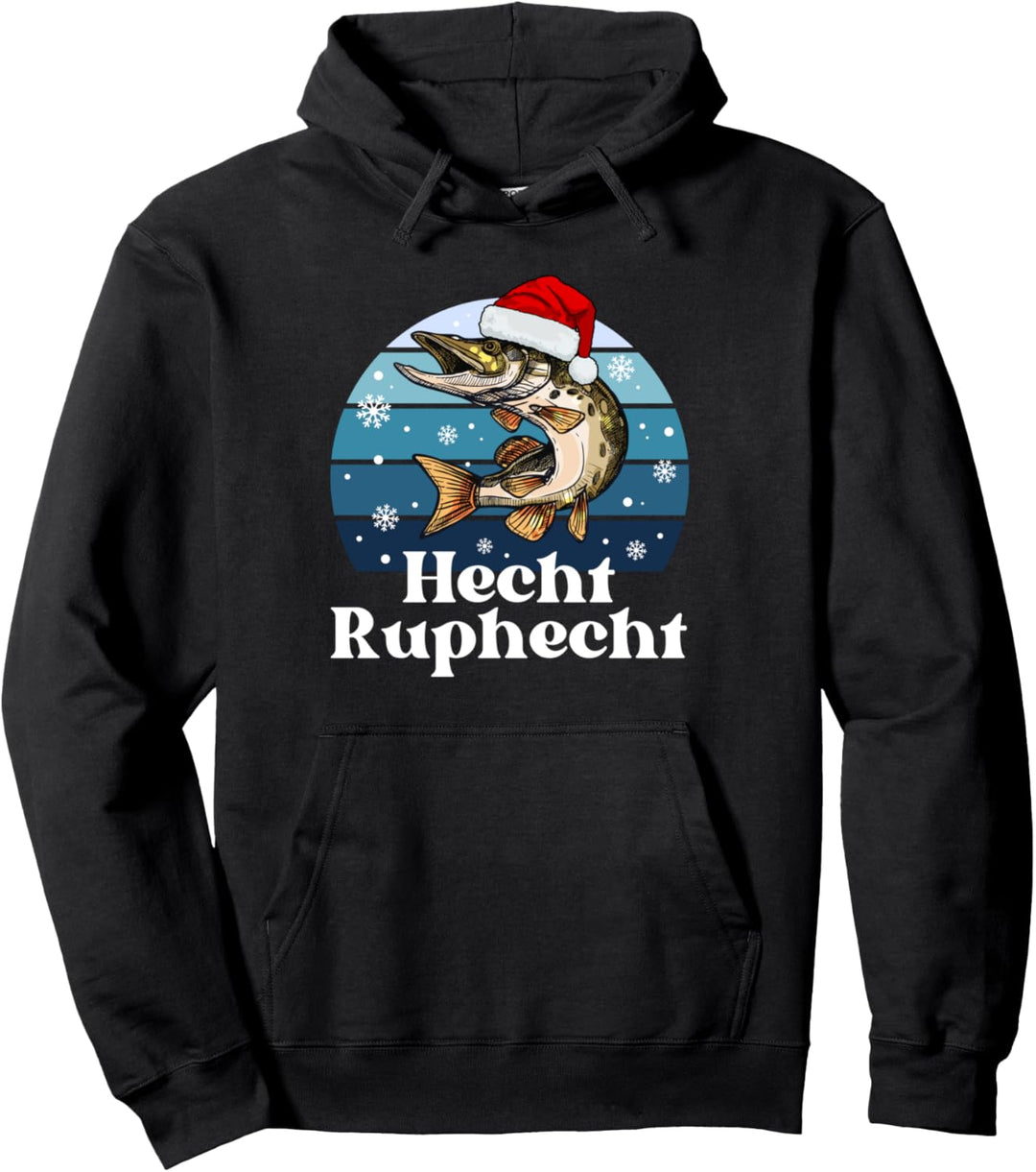 Hecht Ruphecht - Retro Weihnachten für fischende Angler Pullover Hoodie
