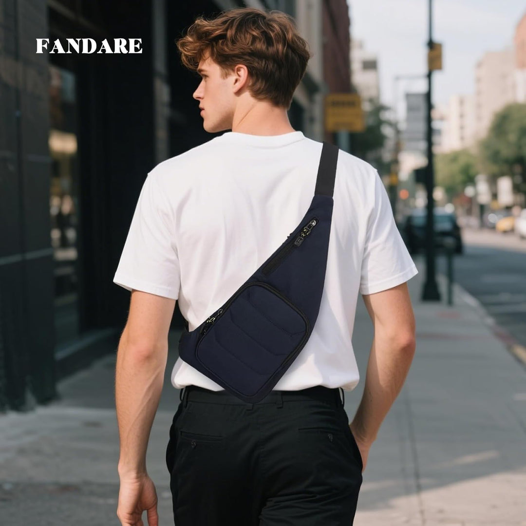 FANDARE Ultraleicht Brusttasche Sling Bag Herren Damen Bauchtasche Umhängetaschen Schultertasche Cro