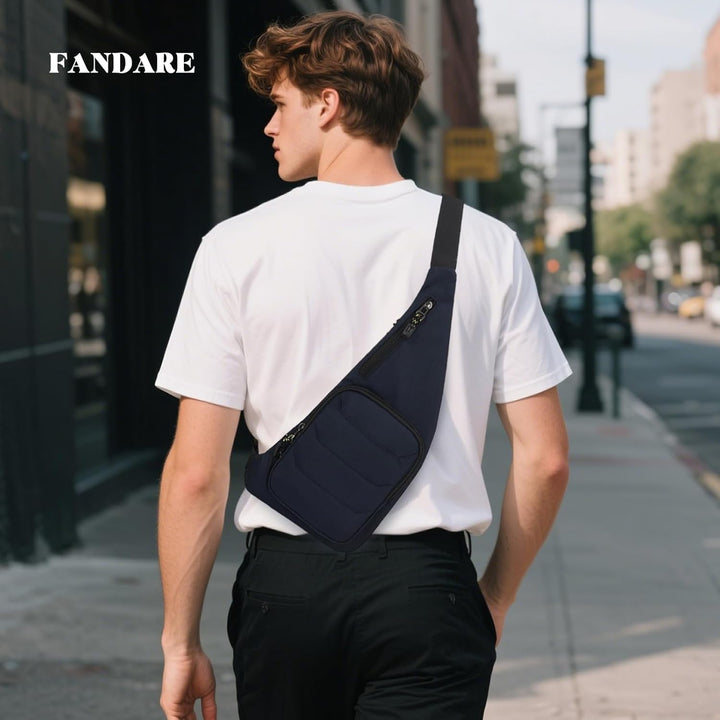 FANDARE Ultraleicht Brusttasche Sling Bag Herren Damen Bauchtasche Umhängetaschen Schultertasche Cro