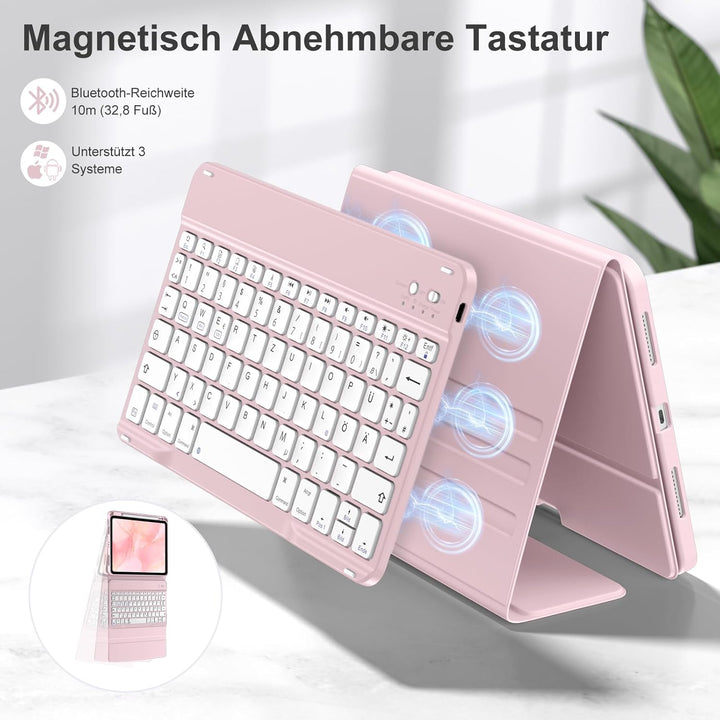 drivego Hülle mit Tastatur für iPad Air 11 Zoll M3 2025 M2 2024/Air 5 Generation 2022 4 Gen 2020 10,