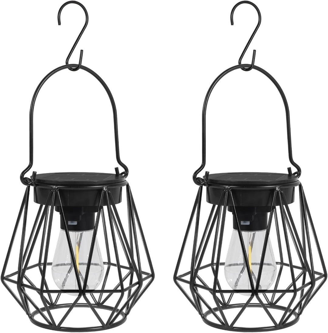 Ketom Solarlampen für Aussen Hängend/Stehend, 2 Stück Retro LED Solar Laternen, IP65 Wasserdicht Met