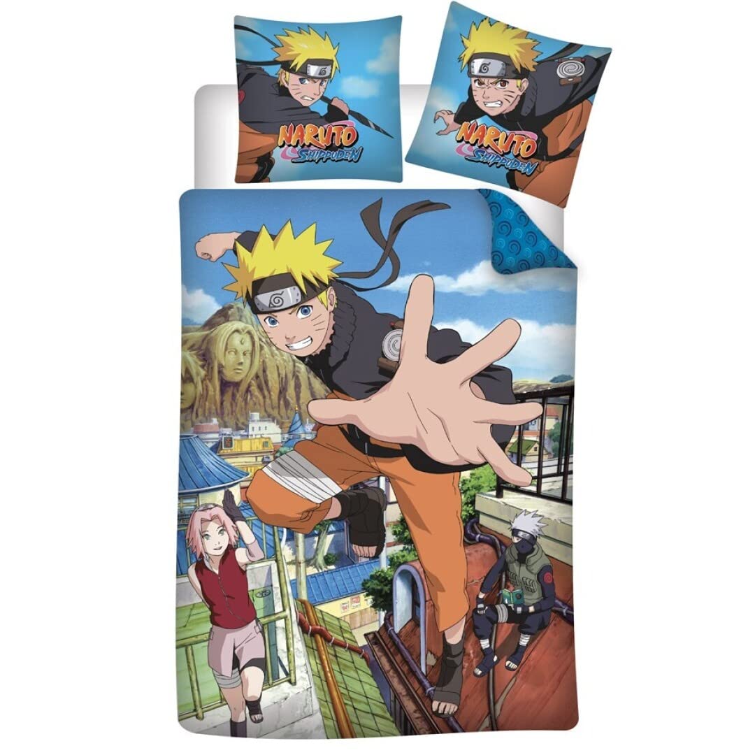 AYMAX Naruto Shippuden – Parure de Lit 140 x 200 cm – '100% algodón'