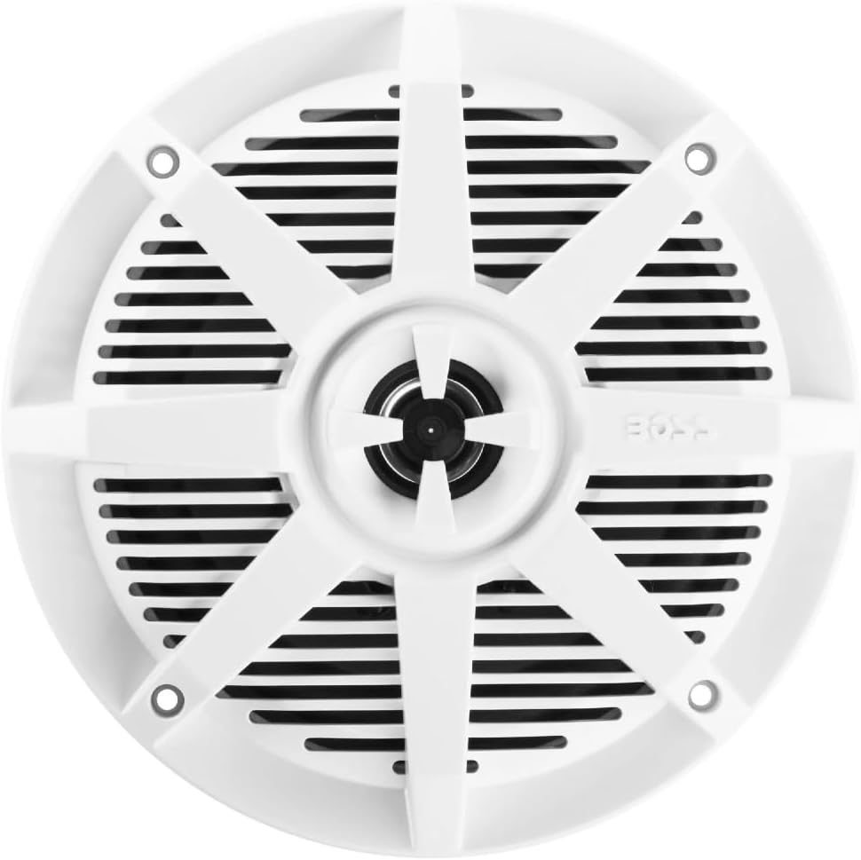 KIT Set FÜR BOSS Audio Systems MR62W 2 weisse Marine-Lautsprecher, 2-Wege, 6,5 Zoll, 16,5 cm, 100 Wa