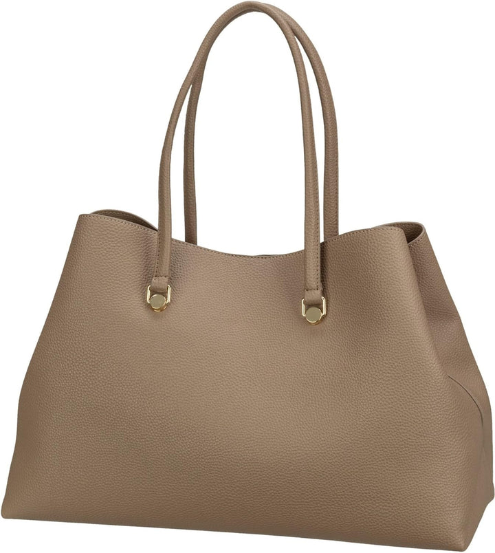 Tommy Hilfiger Damen Tasche TH Emblem Workbag mit Reissverschluss Oat Milk, Oat Milk