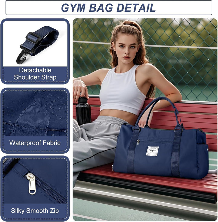 HYC00 Sport Duffel Bag Damen Sporttasche für Damen Herren mit Nassfach &amp; Schuhfach, Reisetasche Hand