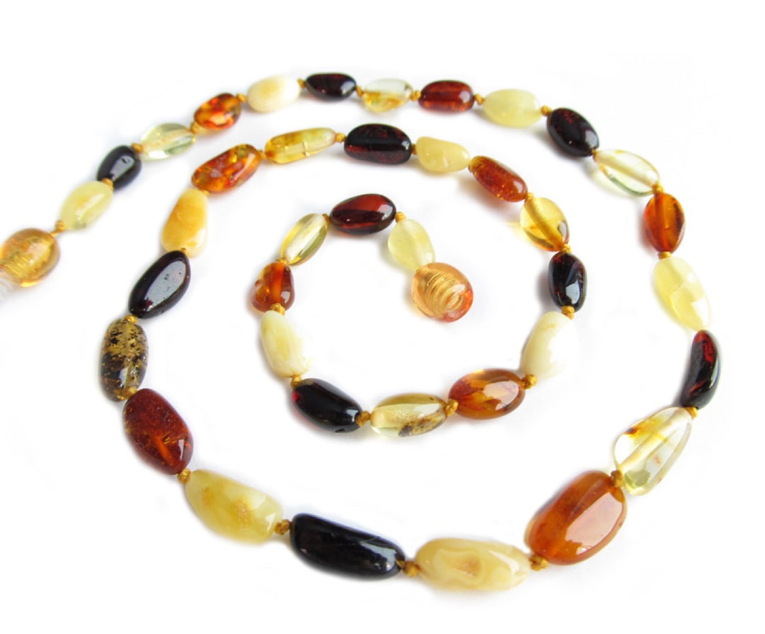 Baltische Bernsteinkette Damen – 100% Baltischer Bernstein - Bernsteinschmuck - Bernstein Perlen ech