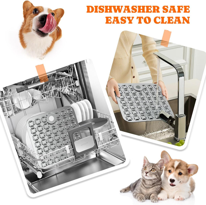 【Edelstahl Grosse Leckmatte für Hunde】Hund Leckmatten für grosse Hunde, Katze Leckpads für Kiste Lan