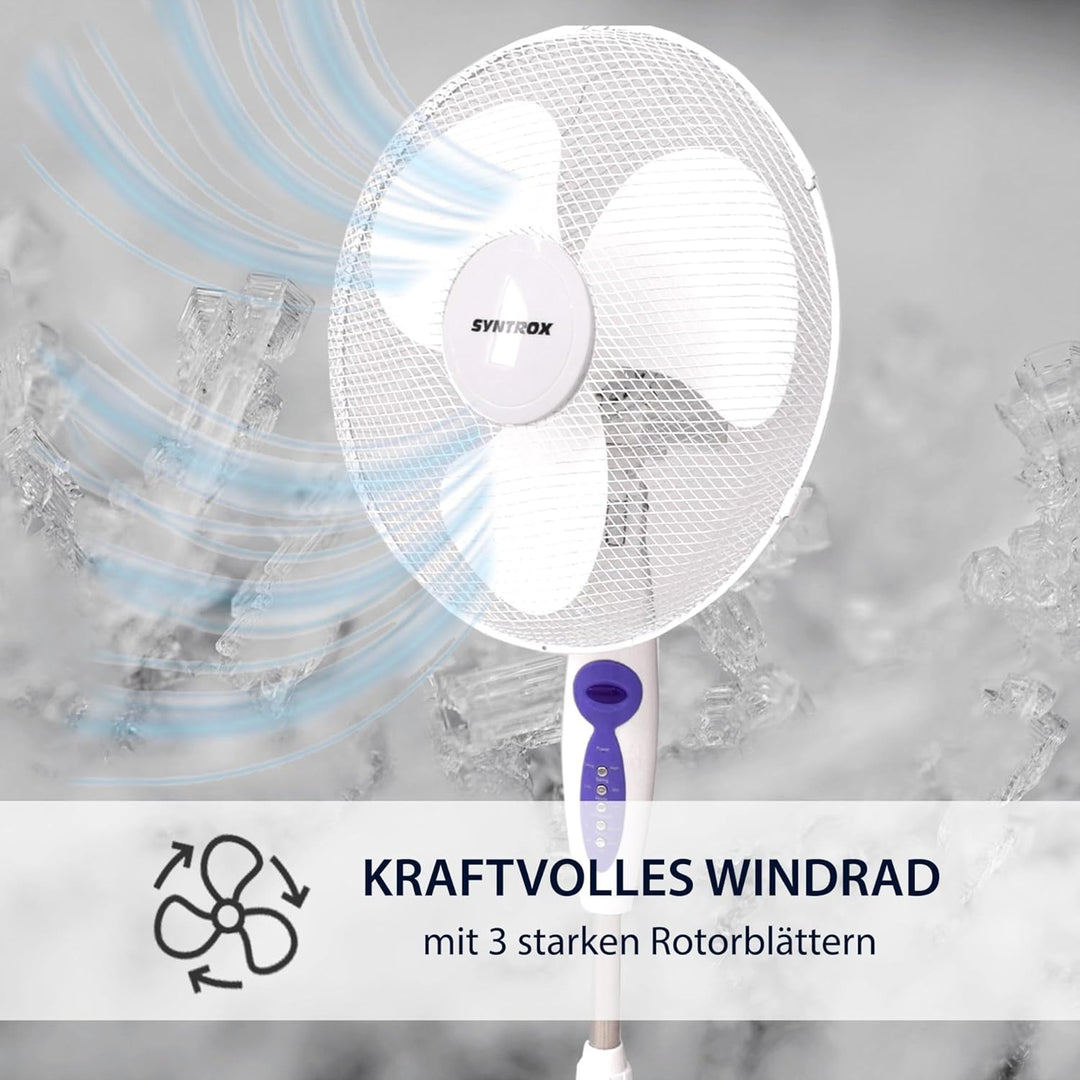 Syntrox Oszillierender Ventilator Splendrox | Standventilator | Bodenventilator, mit Timer und Fernb