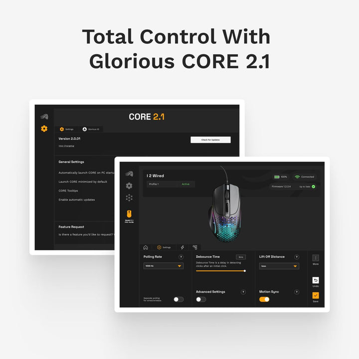 GLORIOUS Model I 2 Kabelgebundene Gaming-Maus, 66g 9 Makro-Tasten Schwarz | Motion-Sync, Optische Sc