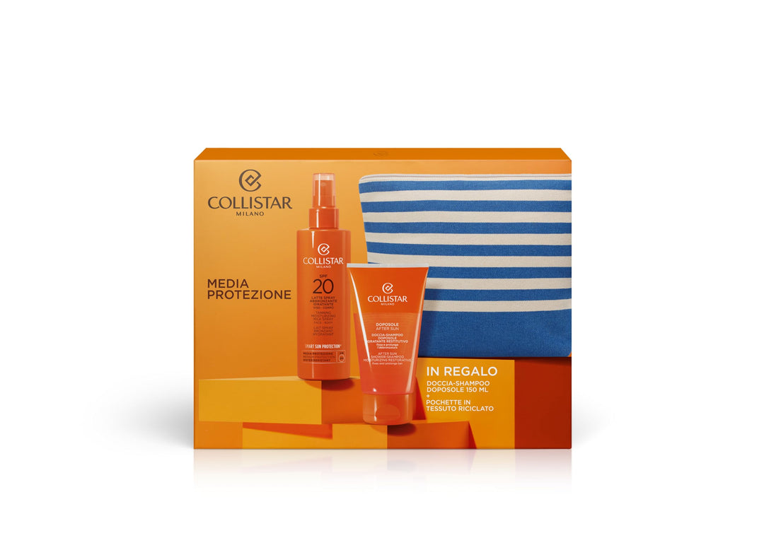 COLLISTAR KIT SUN ’23 LATTE SPRAY SPF20 200ML+DOCCIA 150 ML+POCHETTE