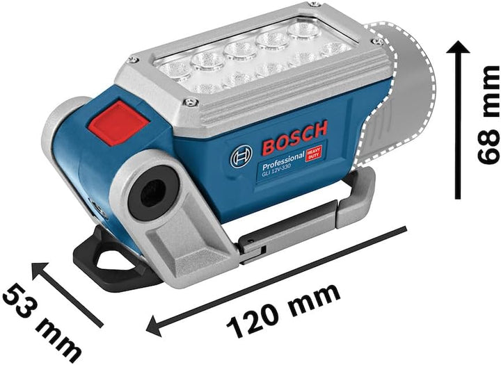 Bosch Professional 12V System Akku LED-Lampe GLI 12V-330 (330 Lumen, Betriebszeit: 180 min/Ah, ohne