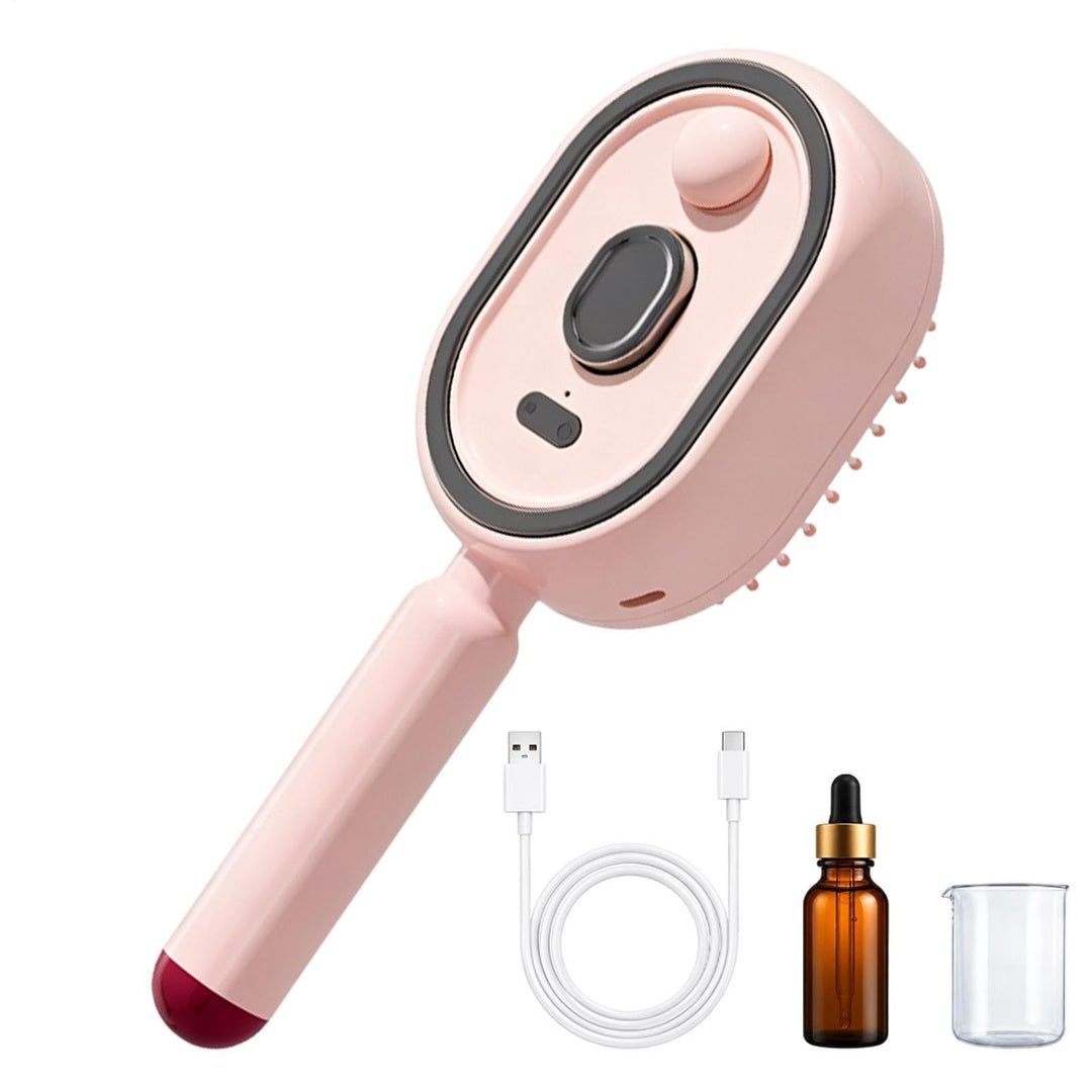 Dampf-Haarbürste für die Haare | Wiederaufladbarer Kamm mit Rotlicht und Luftkissenfunktion | Anti-F