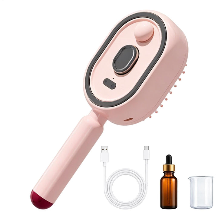 Dampf-Haarbürste für die Haare | Wiederaufladbarer Kamm mit Rotlicht und Luftkissenfunktion | Anti-F