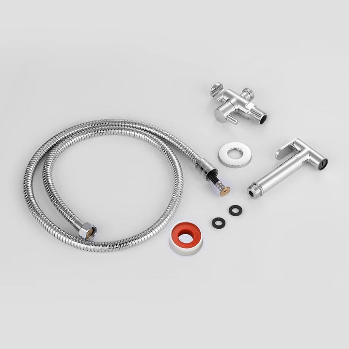 Ibergrif - Unterputz WC-Bidet Handbrause Set mit Douche und Halter, Schlauch, Kaltes Wasser, Chrom,