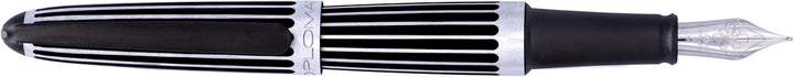 DIPLOMAT - Geschenkset Füllfederhalter Aero Stripes - Aluminium & Schwarz - 1 Füllhalter + 1 Tintenf