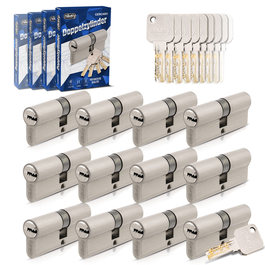 GERCAR Pro Gleichschliessend 12x Schliesszylinder 35/40 Set 12 Profilzylinder inkl. 60 Schlüssel - 7