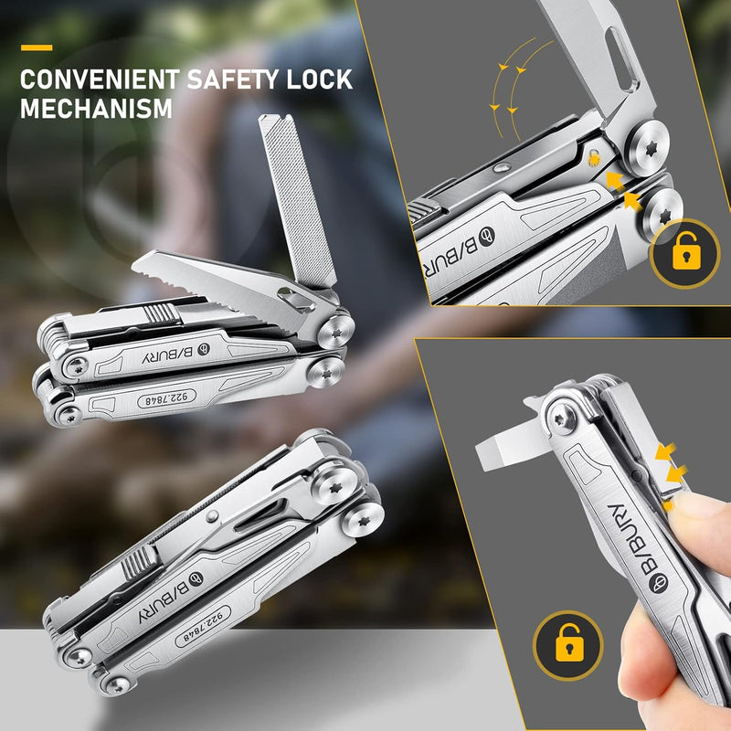 BIBURY Multifunktionale Zange mit Flaschenöffner, Faltbares Multitools für Mann, Tragbare Multifunkt