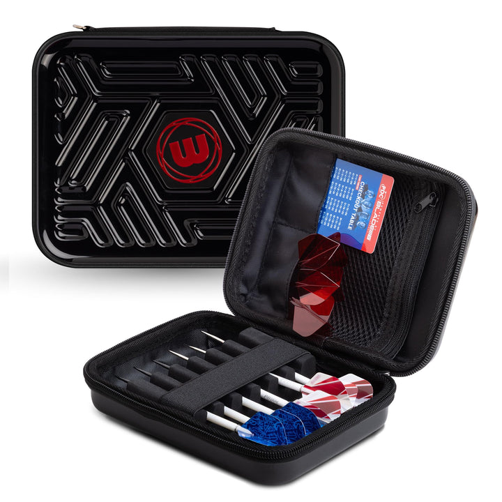 WINMAU Armor G2 Darts Geldbörse - Schwarzes Darts-Etui für komplett montierte Dart und Zubehör - Sto