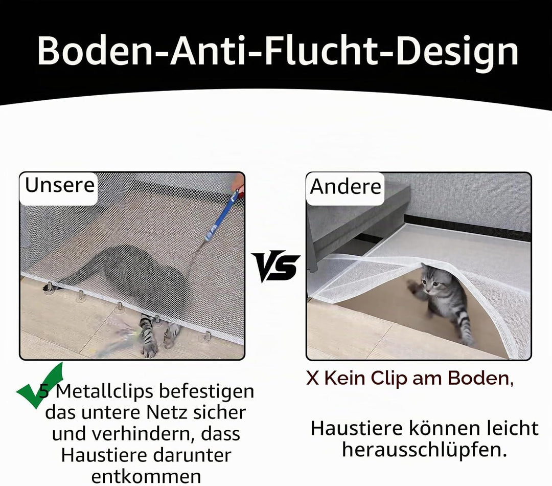 Treppenschutzgitter Ausziehbar, mit verstellbarem Schloss &amp; unterer Klemme gegen Unterkriechen. Univ