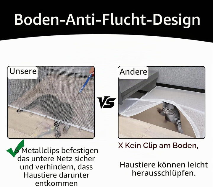 Treppenschutzgitter Ausziehbar, mit verstellbarem Schloss &amp; unterer Klemme gegen Unterkriechen. Univ