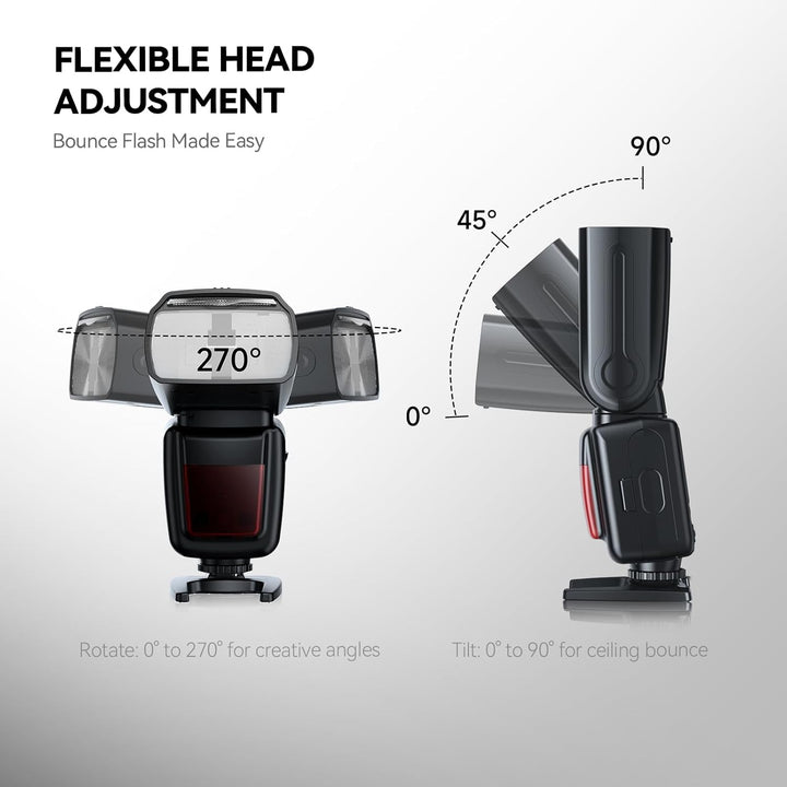 PHOTOOLEX Blitz Flash Speedlite für Canon Nikon Sony Panasonic Olympus Pentax Fujifilm Sigma Minolta