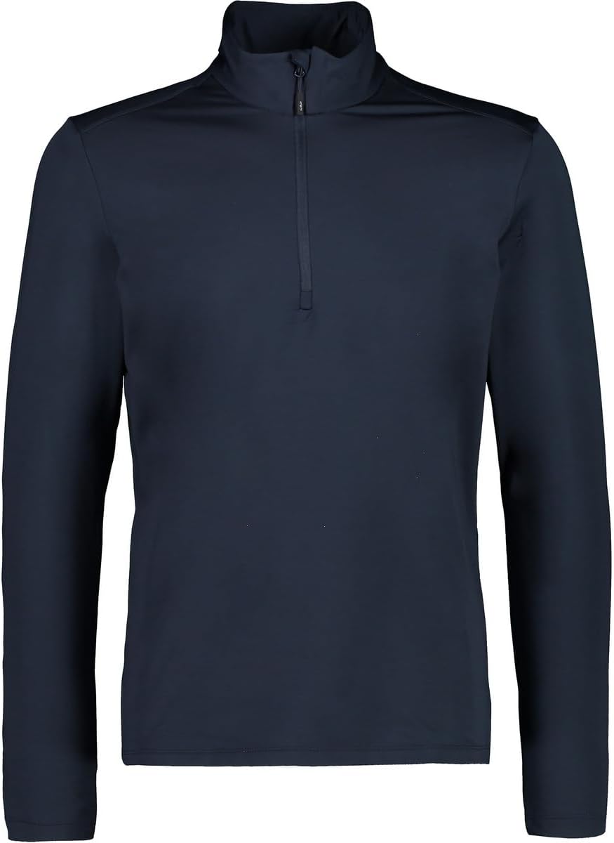 CMP Herren Softech Fleece Einfarbig Long Sleeve Shirt 48 Schwarz Blau, 48 Schwarz Blau