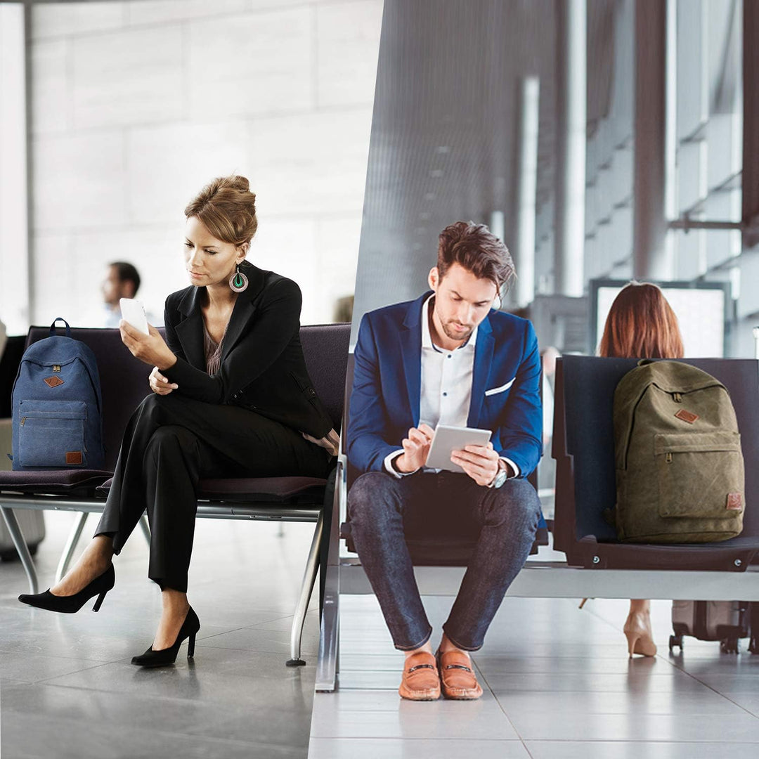 seemeroad Canvas Vintage Rucksack Ultraleichter und Lässiger Rucksäcke Laptop Daypack Schulrucksack