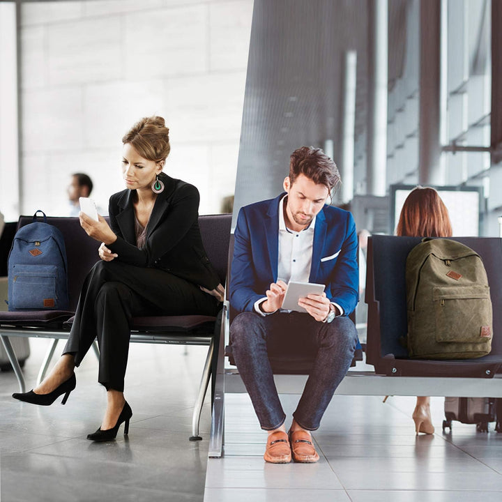 seemeroad Canvas Vintage Rucksack Ultraleichter und Lässiger Rucksäcke Laptop Daypack Schulrucksack
