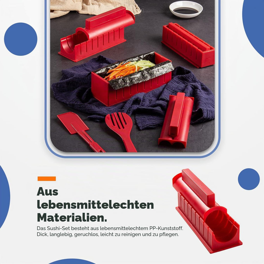 Virklyee Sushi Making Kit 17 Stück Sushi-Set Sushi Form Set Mehrere Formen DIY Sushi Selbst Machen S