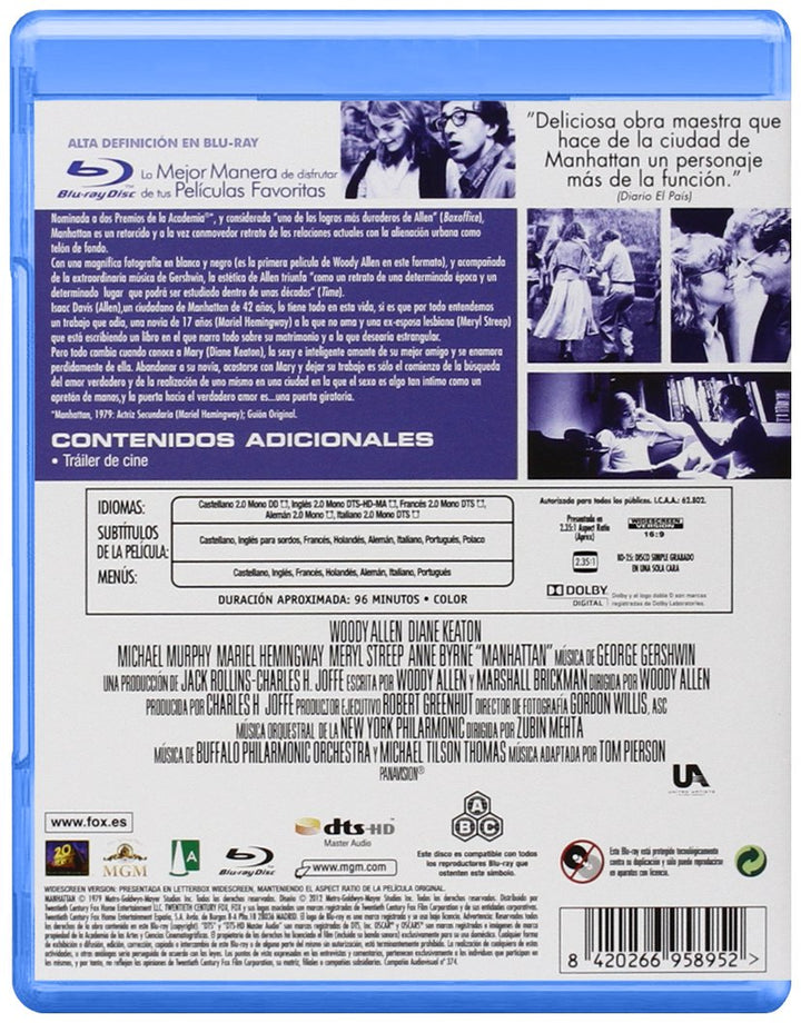Manhattan [Blu-ray], Blu-ray