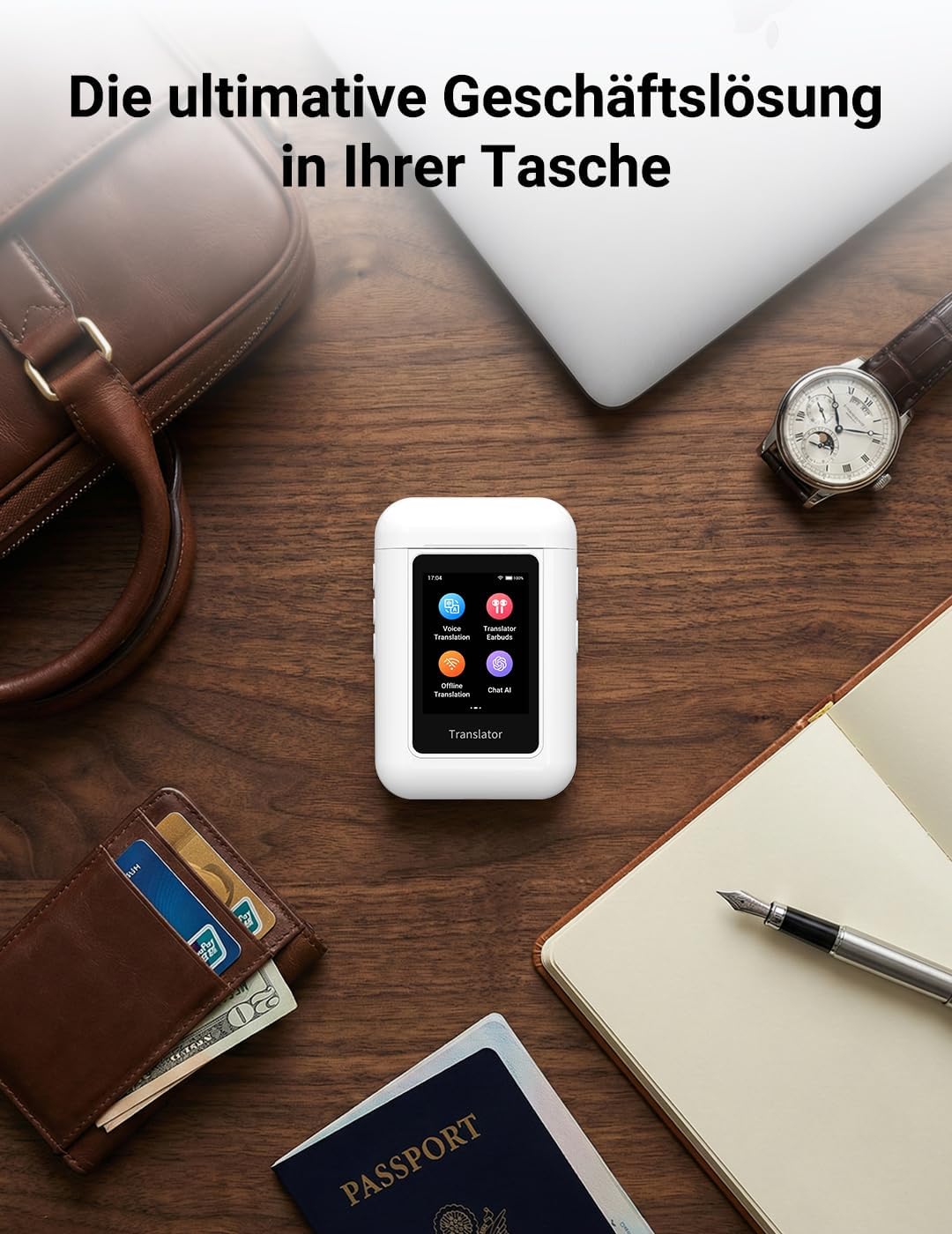 ANFIER A8 KI Übersetzer Kopfhörer, Offline AI Sprachübersetzer mit ChatGPT, Keine App Erforderlich,