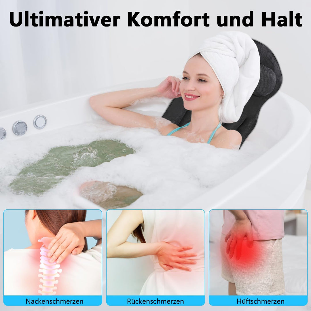 Badewannenkissen Ganzkörper Badekissen, Vollkörper Badewannenmatte mit Kopfstütze Unterstützt Nacken