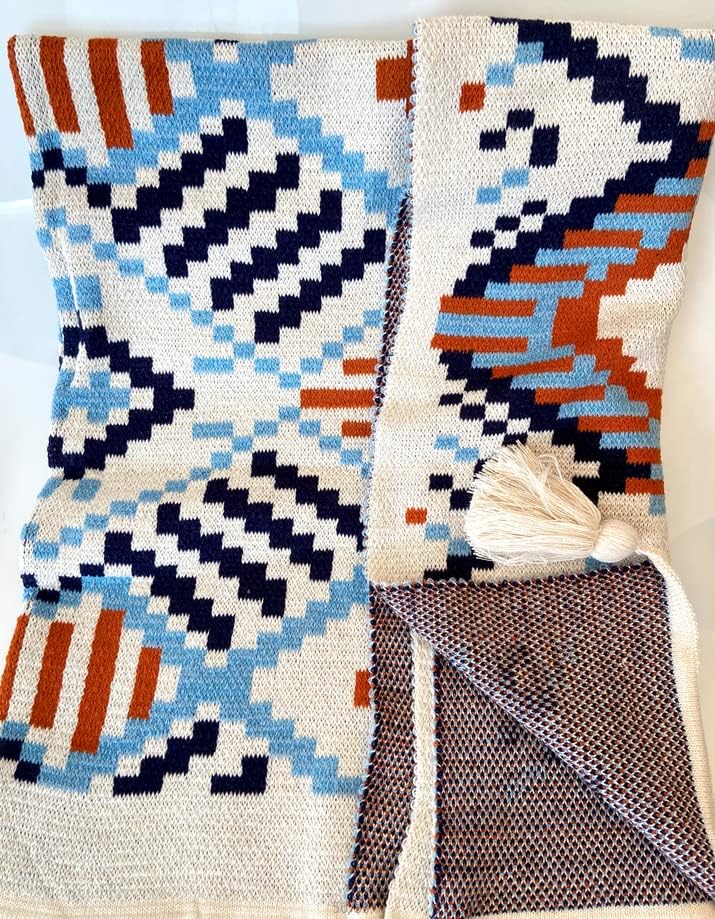 LumiSyne Gestrickte Decke Mit Vintage Fransen Böhmische Ethnischer Stil Geometrische Muster Weich Wa