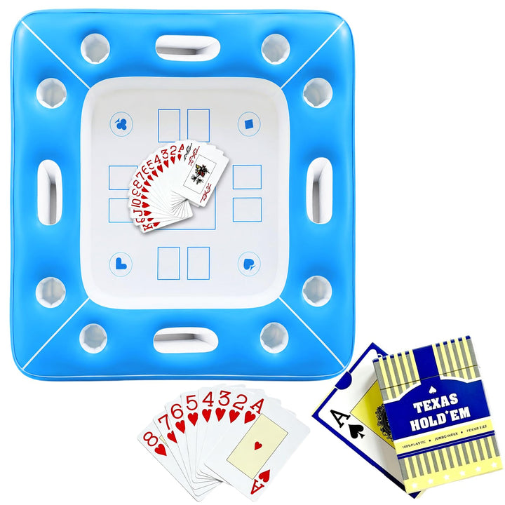 Schwimmender Spieltisch, Schwimmender Kartentisch für Pool, Aufblasbarer Kartentisch Wasser, Aufblas