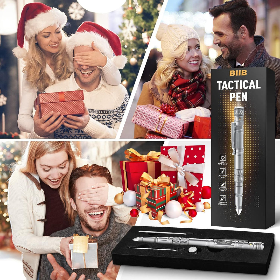 BIIB Geschenke für Männer, Vatertagsgeschenk für Papa, Multitool Pen mit LED Gadgets, Geburtstagsges