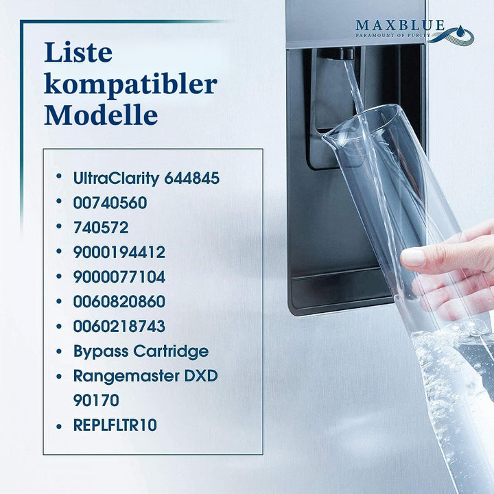 Maxblue 644845 Kühlschrank Wasserfilter Kompatibel mit Bosch UltraClarity 644845, 00740560, 740560,