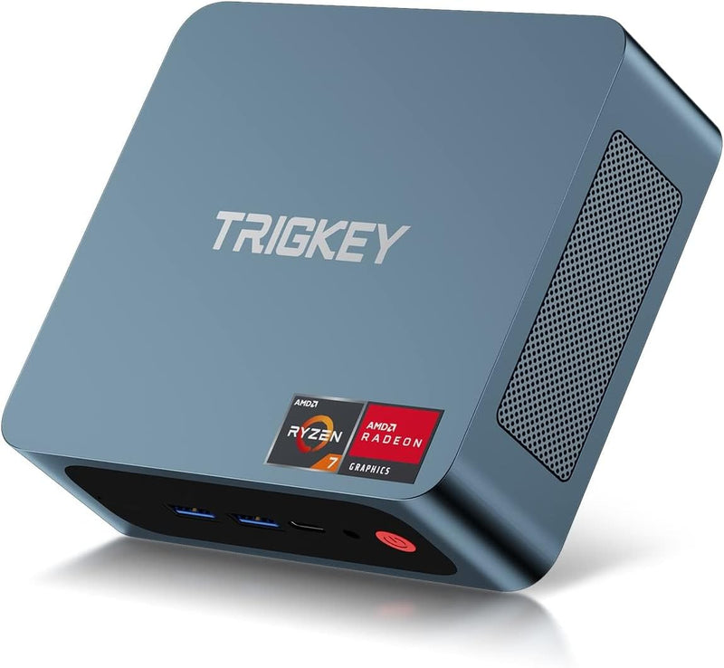 TRIGKEY Mini-PC, Ryzen 7 5800H (8C/16T, bis zu 4,3 GHz), 16G DDR4 500G NVMe SSD, S5 Mini-Computer Ra